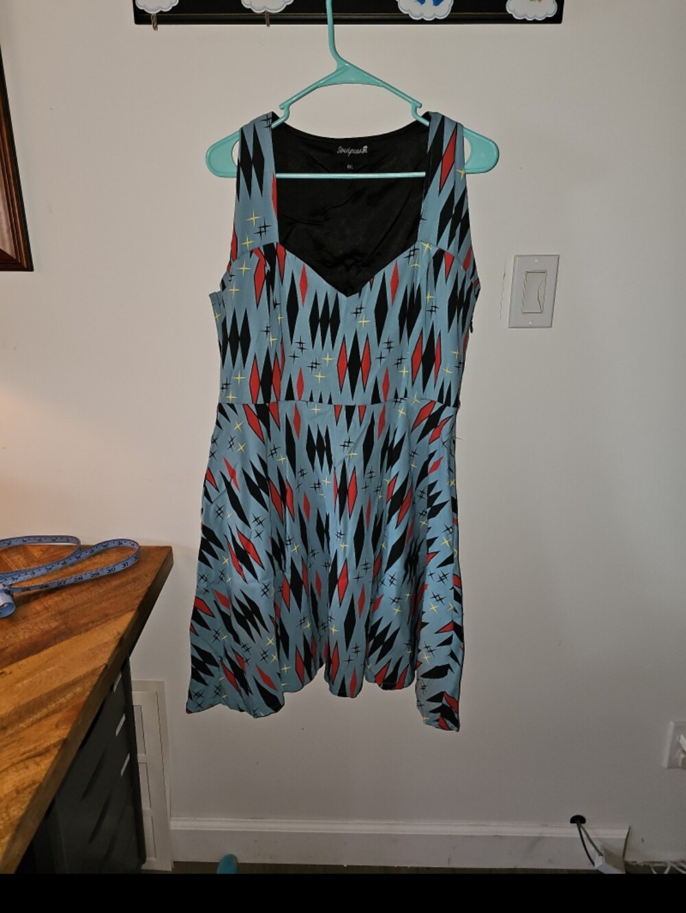 Sourpuss geometric shape pinup dress XXL